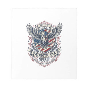 Patriotischer Bison Adler Wappen Tier-Hybrid Patri Notizblock