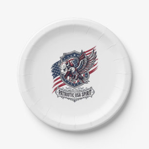 Patriotischer Bison Adler Wappen Tier Hybrid Patri Pappteller