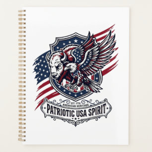 Patriotischer Bison Adler Wappen Tier Hybrid Patri Planer
