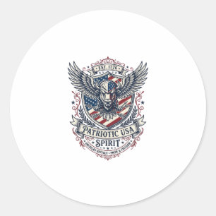 Patriotischer Bison Adler Wappen Tier Hybrid Patri Runder Aufkleber