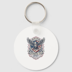 Patriotischer Bison Adler Wappen Tier-Hybrid Patri Schlüsselanhänger