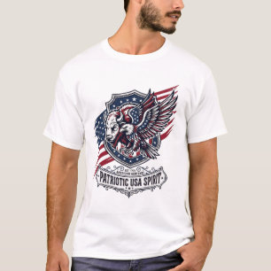 Patriotischer Bison Adler Wappen Tier Hybrid Patri T-Shirt