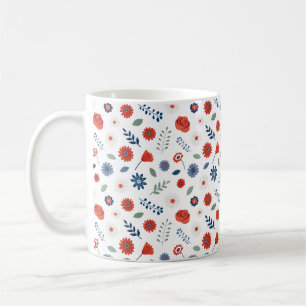 Patriotischer Blumengrüß-Becher Sommer Americana Kaffeetasse