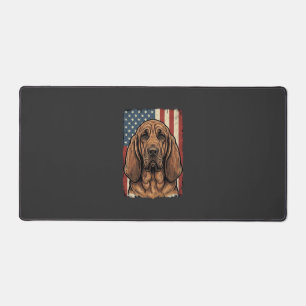 Patriotischer Bluthund Hund Amerikanische Flagge K Schreibtischunterlage