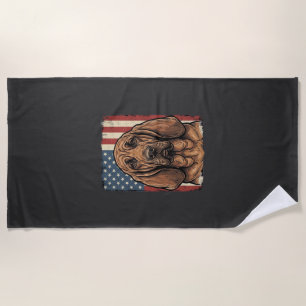 Patriotischer Bluthund Hund Amerikanische Flagge K Strandtuch