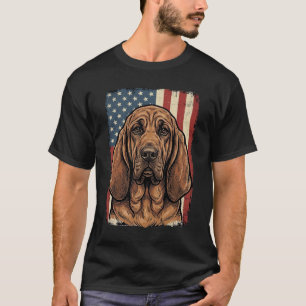 Patriotischer Bluthund Hund Amerikanische Flagge K T-Shirt