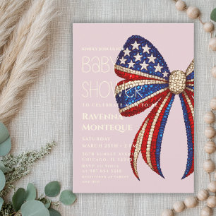 Patriotischer Bogen Luxus 4. Juli Baby Shower Einladung