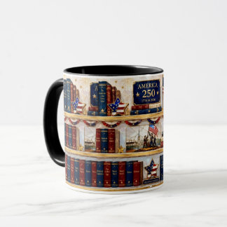 Patriotischer Bücherregal-Mug, Jubiläums-Kaffeetas Tasse