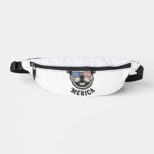 Patriotischer Bulldogge 'MERICA � USA-Flagge-Sonne Bauchtasche