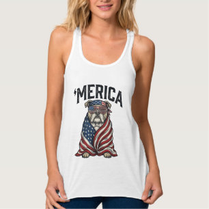 Patriotischer Bulldogge 'Merica Vintage Vector-Shi Tank Top