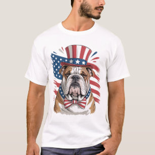 Patriotischer Bulldogge T-Shirt