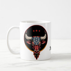 Patriotischer Bullenkopf, ein amerikanischer Stier Kaffeetasse