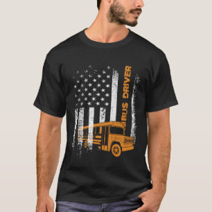 Patriotischer Busfahrer USA American Flag School B T-Shirt