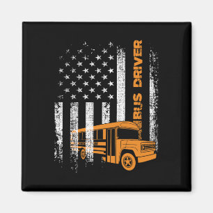Patriotischer Busfahrer USA Amerikanische Flagge - Magnet