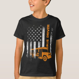 Patriotischer Busfahrer USA Amerikanische Flagge - T-Shirt