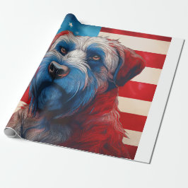 Patriotischer Cairn Terrier Amerikanische Flagge Geschenkpapier