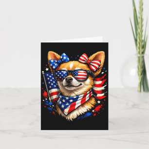 Patriotischer Chihuahua American Flag Sonnenbrille Karte