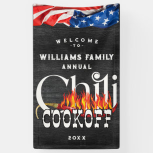 Patriotischer Chili-Cookoff Rustikaler CookOff-Wet Banner
