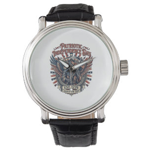 Patriotischer Chrome-Reaper-Dunkler-Patriot-Skelet Armbanduhr
