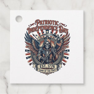 Patriotischer Chrome-Reaper-Dunkler-Patriot-Skelet Geschenkanhänger