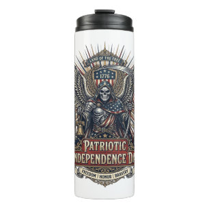 Patriotischer Chrome-Reaper-Dunkler-Patriot-Skelet Thermosbecher