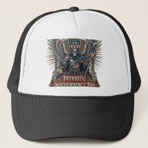 Patriotischer Chrome-Reaper-Dunkler-Patriot-Skelet Truckerkappe