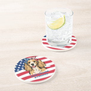 Patriotischer Cocker Spaniel Getränkeuntersetzer