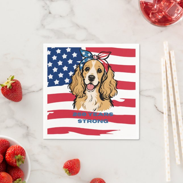 Patriotischer Cocker Spaniel Serviette (Beispiel)