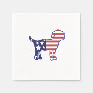 Patriotischer Cocktail Napkins mit Hund Serviette