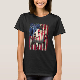 Patriotischer Corgi American Flag Hund T-Shirt