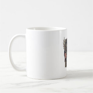Patriotischer Cyber-Liberty-Totenkopf-Cyberpunk-Zu Kaffeetasse