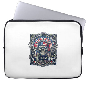 Patriotischer Cyber-Liberty-Totenkopf Cyberpunk Zu Laptopschutzhülle