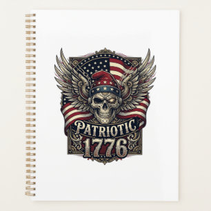 Patriotischer Cyber-Liberty-Totenkopf-Cyberpunk-Zu Planer