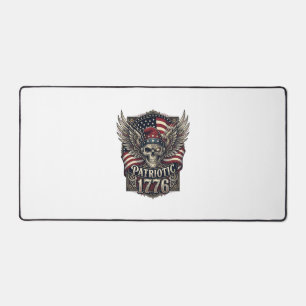 Patriotischer Cyber-Liberty-Totenkopf-Cyberpunk-Zu Schreibtischunterlage