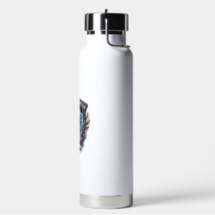 Patriotischer Cyber-Liberty-Totenkopf-Cyberpunk-Zu Trinkflasche