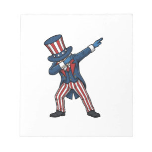 Patriotischer Dabbing-Charakter Vintage-Vektordesi Notizblock