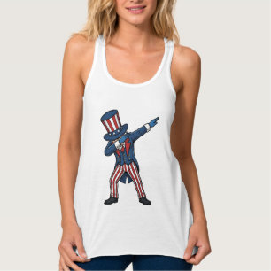 Patriotischer Dabbing-Charakter Vintage-Vektordesi Tank Top