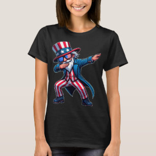 Patriotischer Dabbing-Onkel Sam Usa 4. Juli Herren T-Shirt