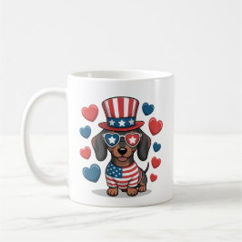 Patriotischer Dachshund-Hundeliebhaber USA-Stolz 4 Kaffeetasse