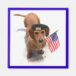 Patriotischer Dackelmagnet Magnet