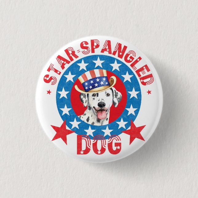 Patriotischer Dalmatiner Button (Vorderseite)