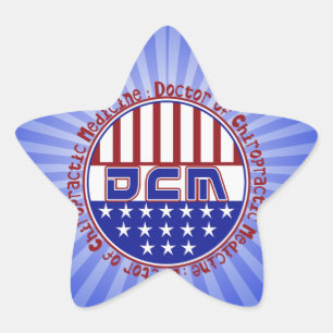 PATRIOTISCHER DCM ARZT CHIROPRAKTISCHER ARZNEIMITT Stern-Aufkleber
