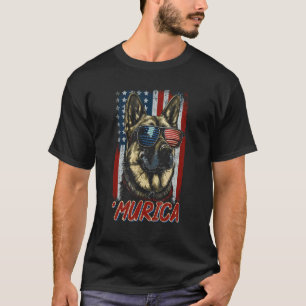 Patriotischer Deutscher Schäferhund 4. Juli Hund 1 T-Shirt