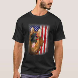Patriotischer Deutscher Schäferhund - Amerikanisch T-Shirt