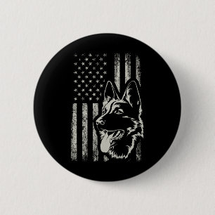 Patriotischer Deutscher Schäferhund Amerikanische  Button