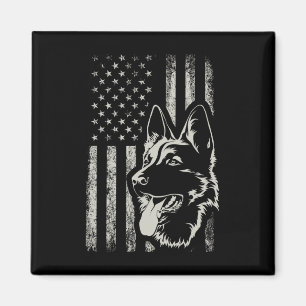 Patriotischer Deutscher Schäferhund Amerikanische Magnet