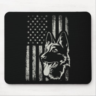 Patriotischer Deutscher Schäferhund Amerikanische Mousepad