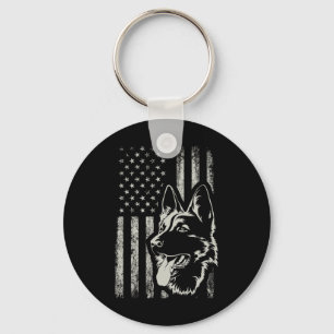 Patriotischer Deutscher Schäferhund Amerikanische Schlüsselanhänger