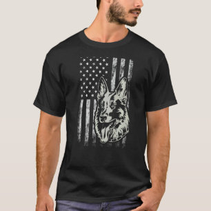 Patriotischer Deutscher Schäferhund Amerikanische T-Shirt