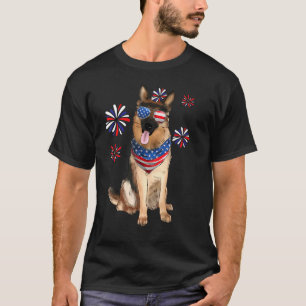 Patriotischer Deutscher Schäferhund Amerikanische T-Shirt
